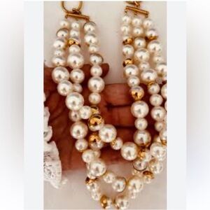 NEW! Classic Gold & Pearl Multi-Strand Necklace